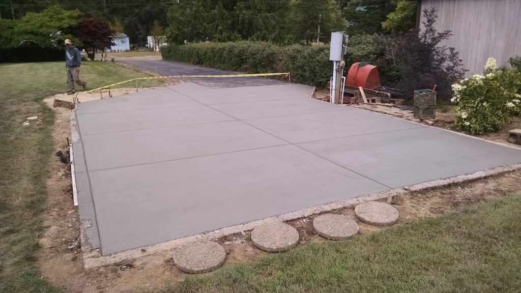 Broomed concrete sidewalk